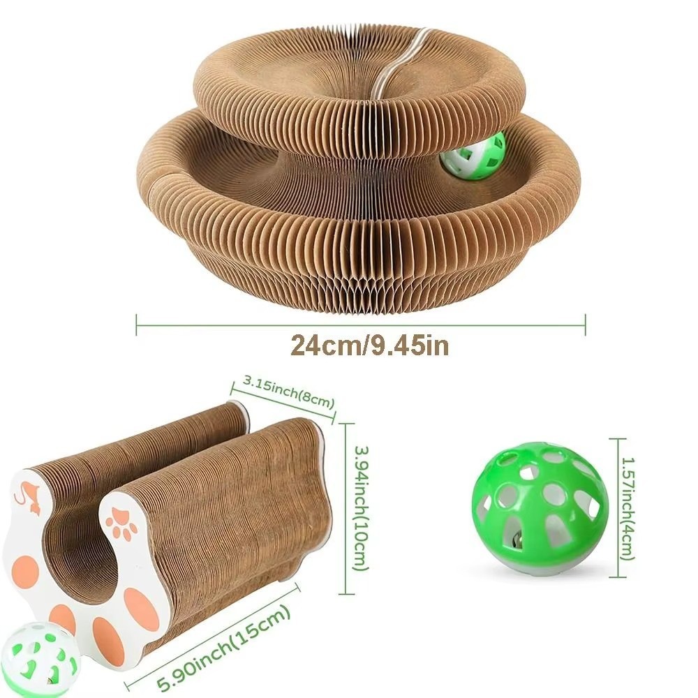 Kitty Kurlz Cat Toy Kitten Curl Magic Interactive Brown Scratching Board