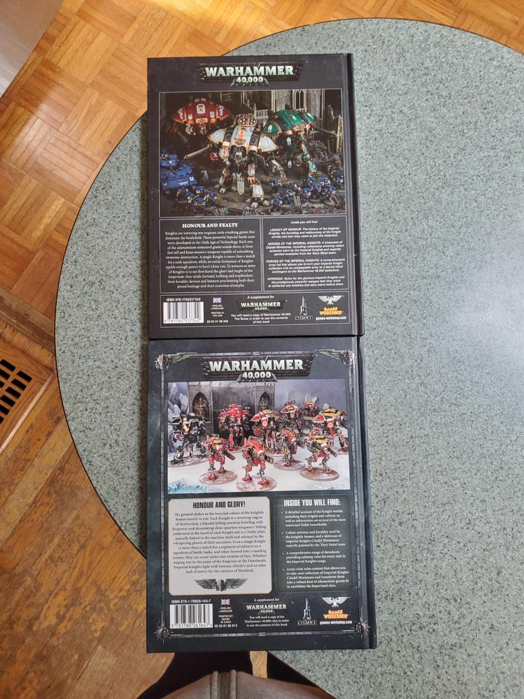 Warhammer 40K Codex Imperial Knights 2015 and 2018 Hardback Excellent