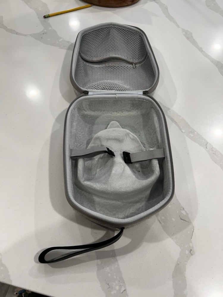 Gray VR Headset Carrying Case with Mesh Pocket
