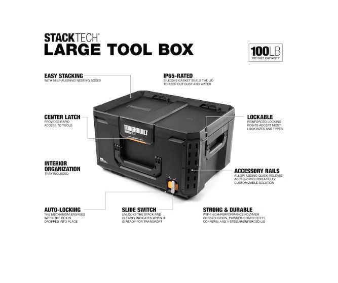 [BIG SALE] ToughBuilt StackTech Large Tool Box 21 in Heavy Duty
