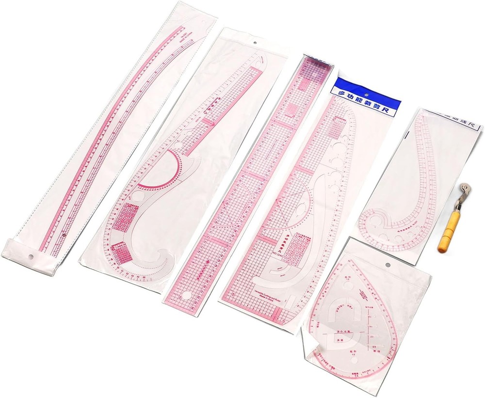 7pc French Curve Ruler Set for Sewing, Tailoring, & Pattern Making Tools