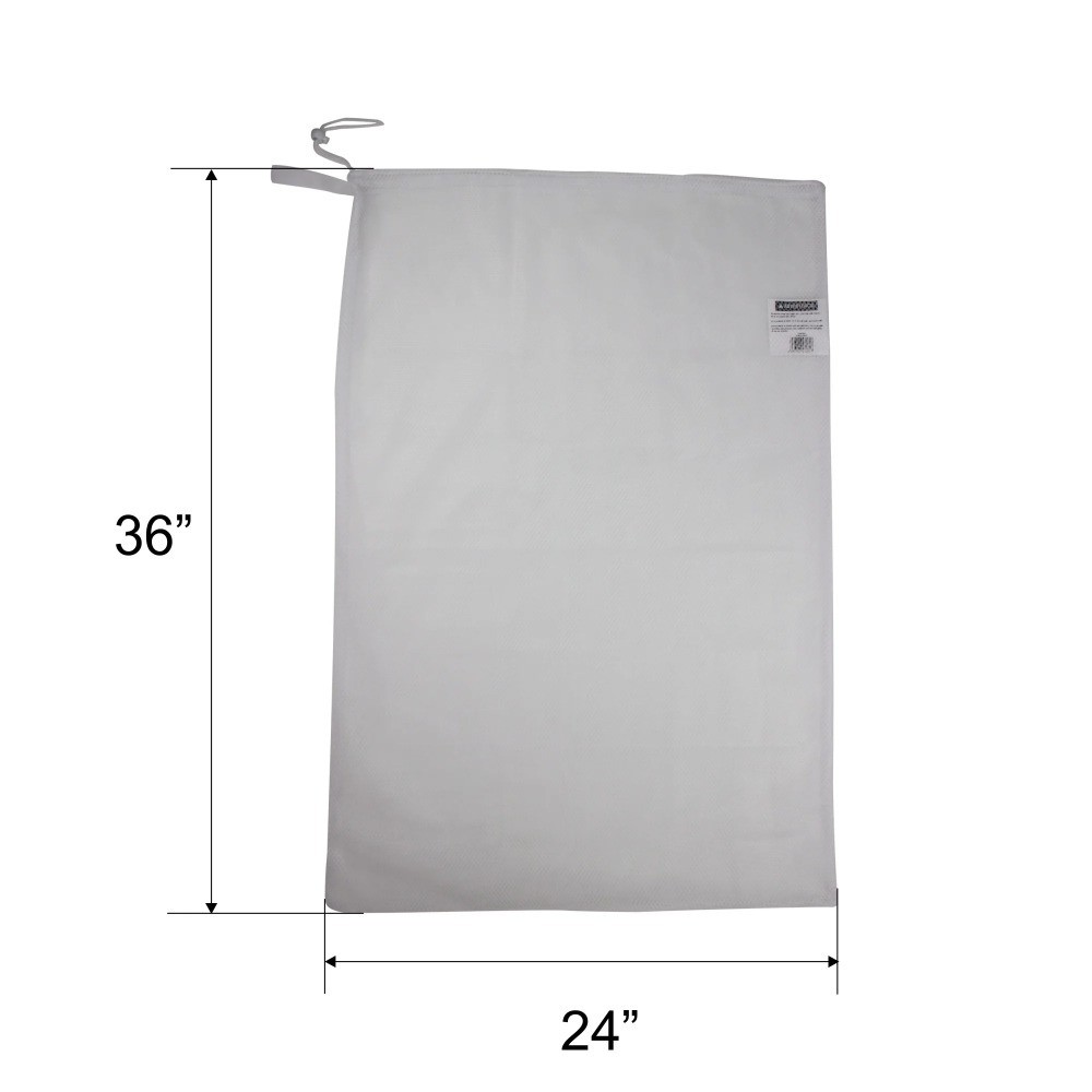 (8 pack) Polyester Mesh Laundry Bag with Drawstring Closure, White, 24" x 36"
