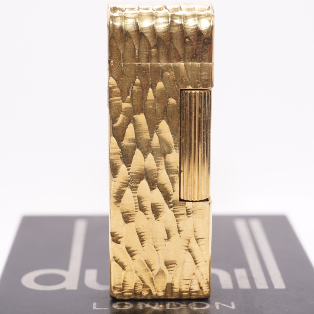 Dunhill Dome Lighter Gold plated with Black Lacquer_ Fully Working Condition