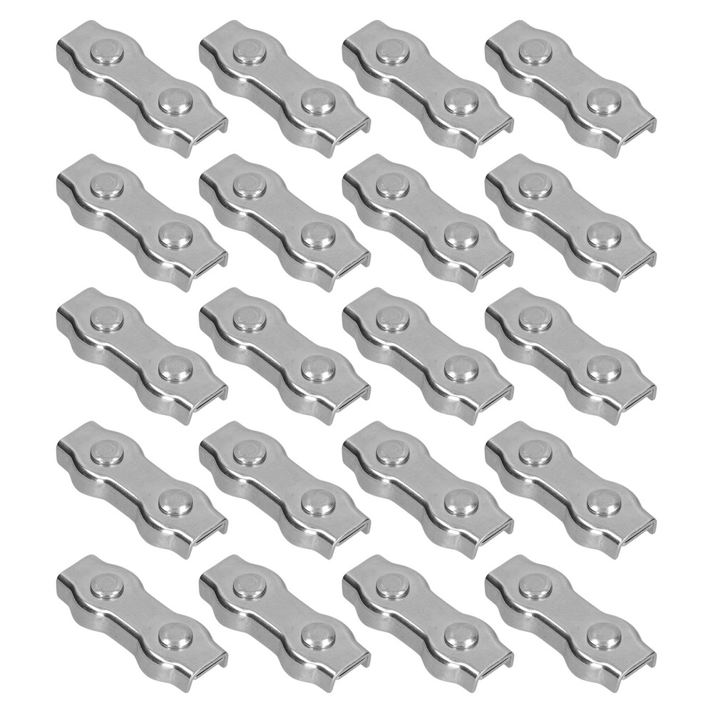20Pcs M2 Wire Rope Clip StainlessSteel Cable Clamp Caliper Duplex Locking Device