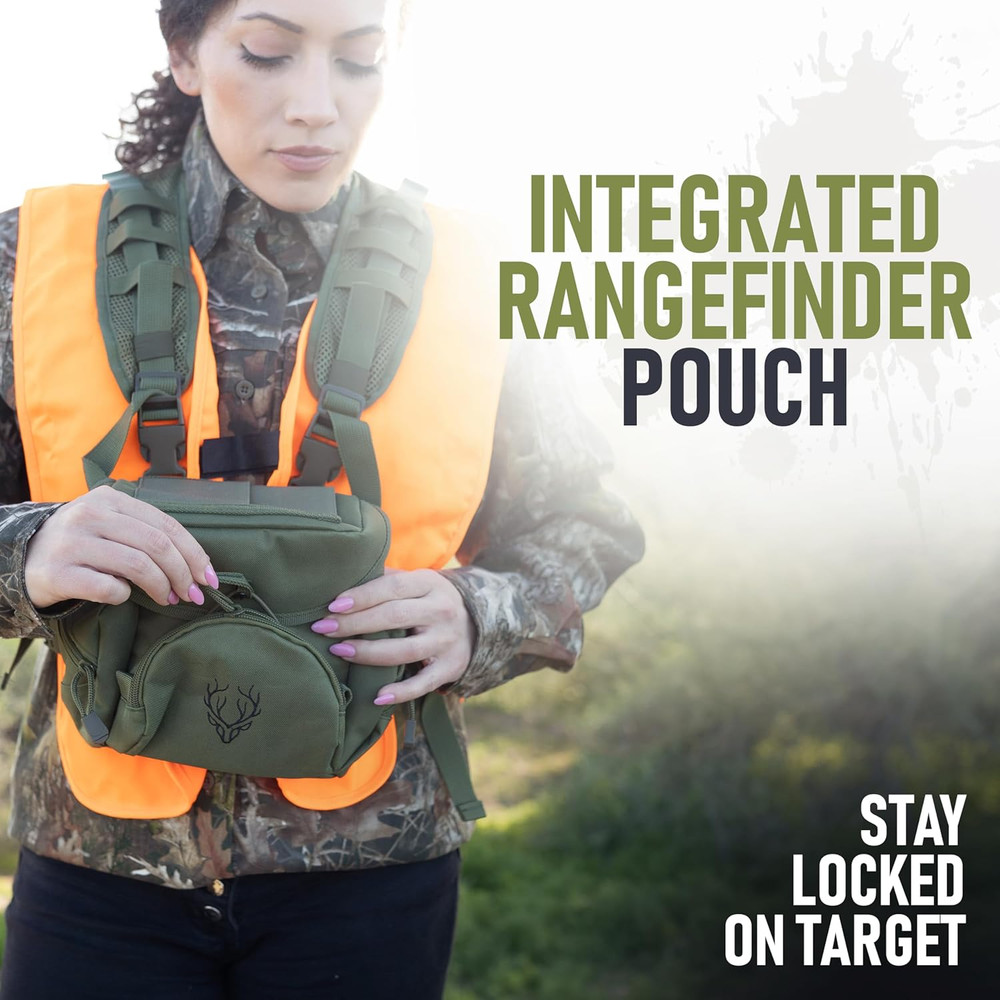 Binocular Harness Chest Pack - Lightweight Bino Harness with Rangefinder Pouch,