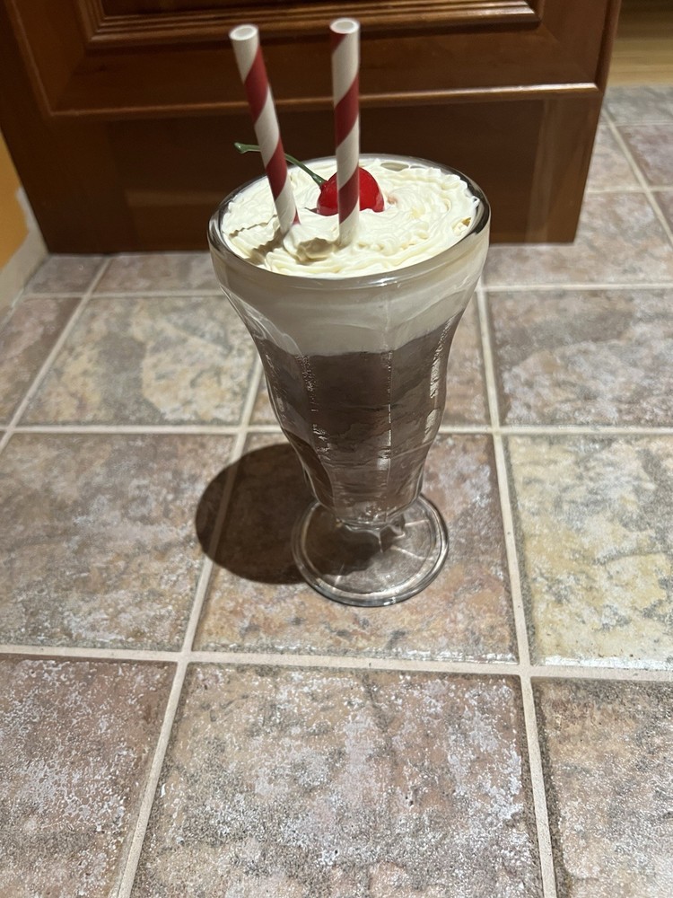 Small Fake Chocolate Shake In Glass