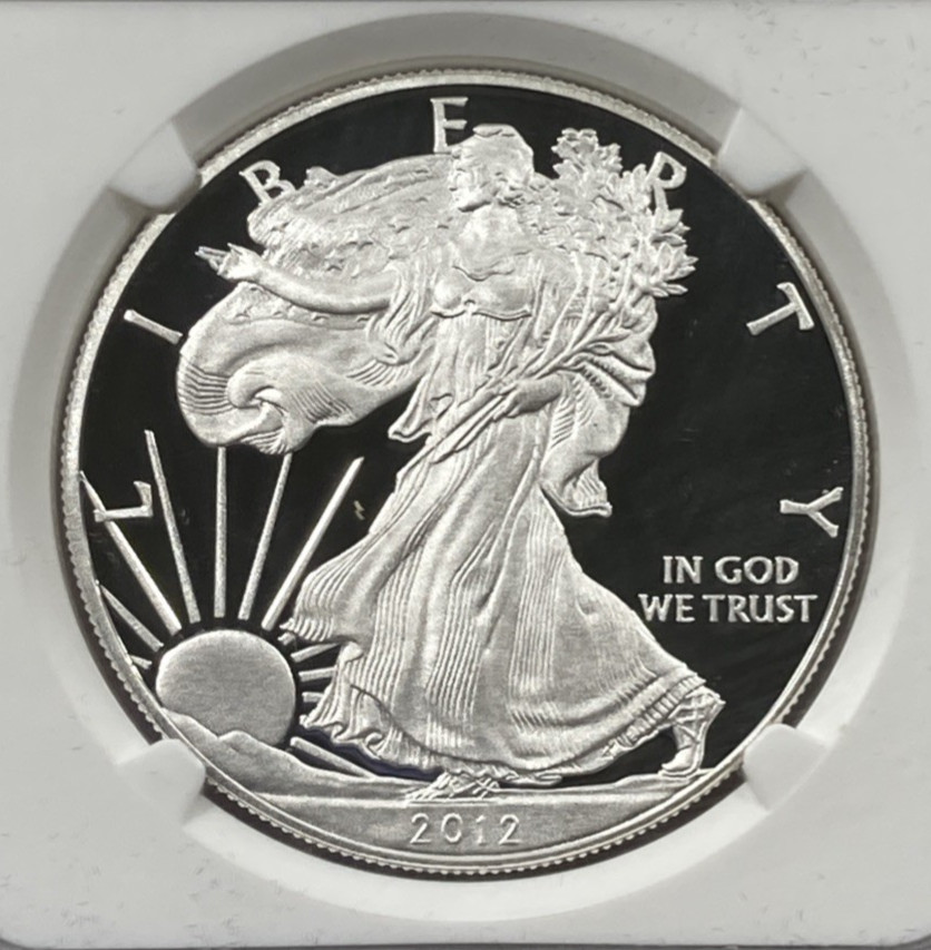 2012 4pc. Silver Eagle 1.00 Set. NGC MS70. All Varieties