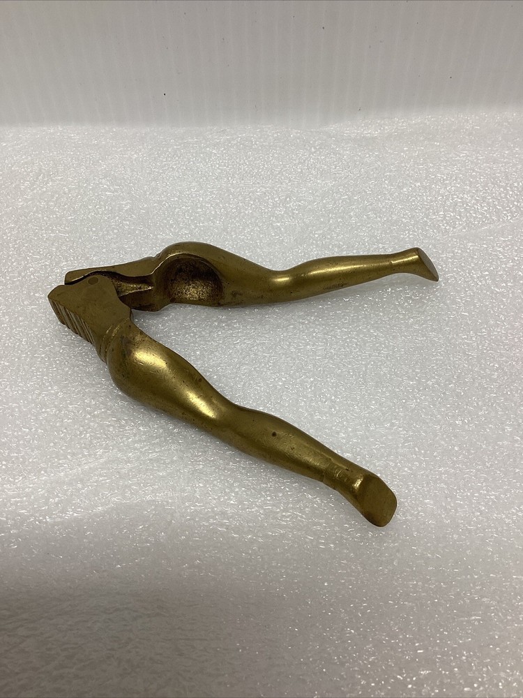 Vintage Art Deco Ladies Legs Nutcracker~Nut Cracker~Solid Brass~4.75"