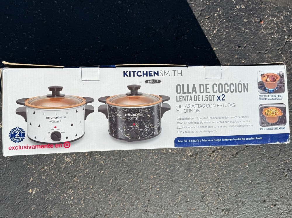 Bella Kitchensmith Designer 1.5 Quart Slow Cooker 2 Pack !NEW!