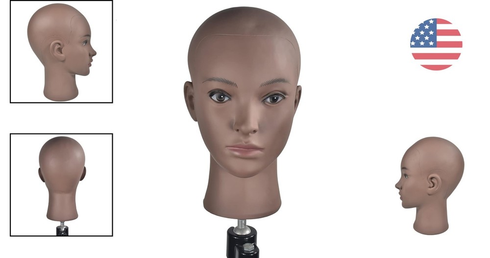 Versatile Bald Mannequin Head for Professional Wig and Makeup Training - 11"