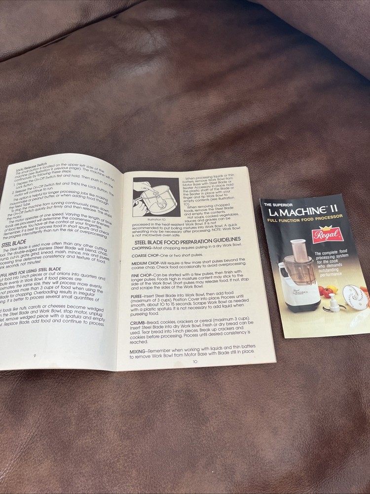 Regal La Machine Food Processor Original Instructions Manual And Recipes Book