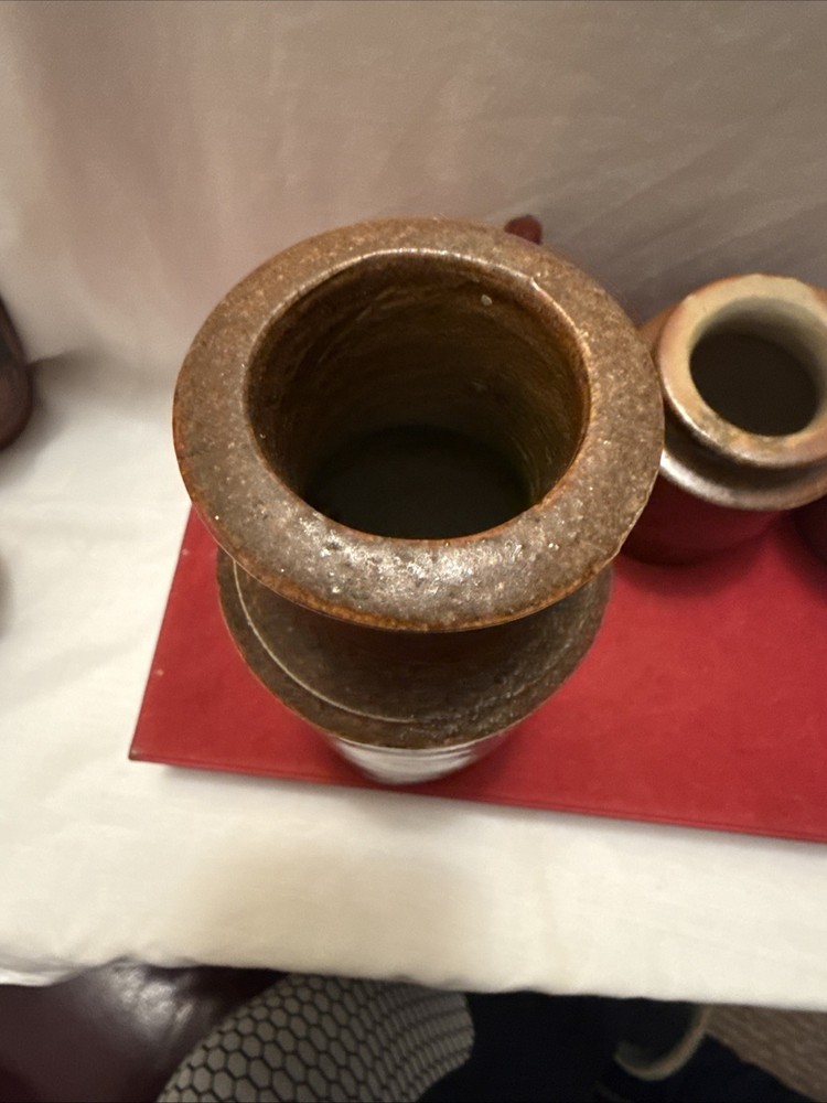 Vintage Group Of Mixed Incised Stoneware Pots