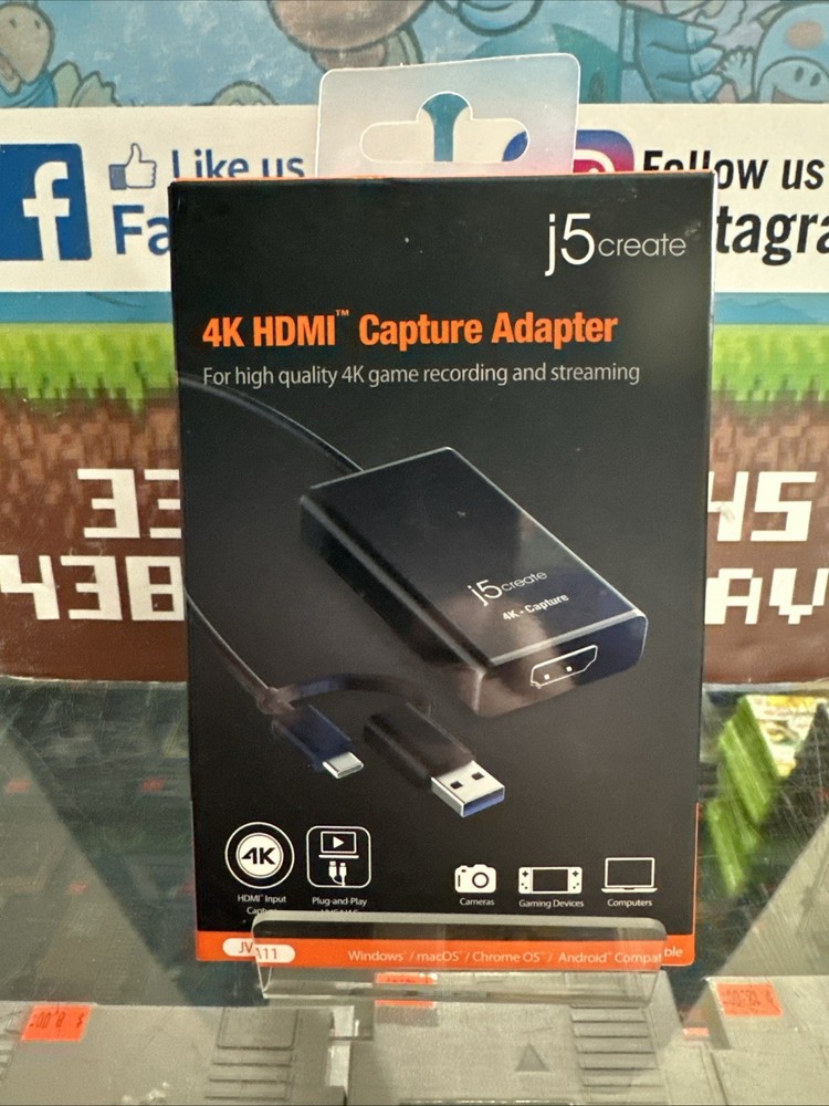 j5Create JVA11 4K HDMI Video Capture Adapter for Windows/macOs/ChromeOS /Android