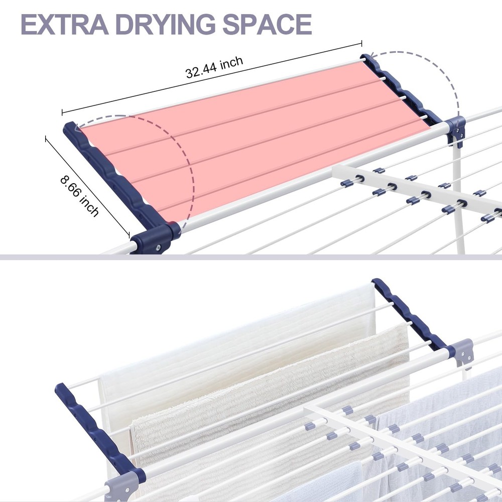 Clothes Drying Rack, Foldable Gullwing Laundry Rack for Indoor Outdoor, 10pcs...
