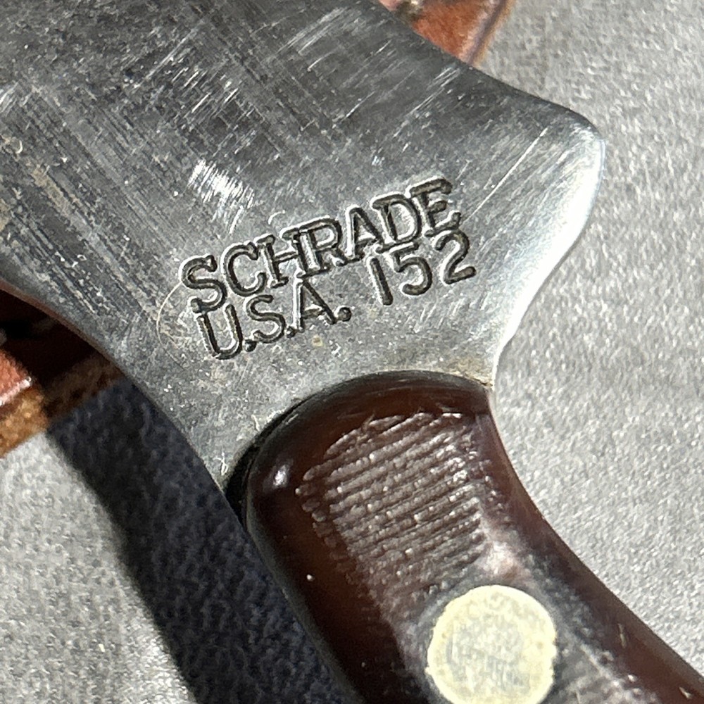 VINTAGE SCHRADE 152 USA OLD TIMER SHARPFINGER FIXED BLADE KNIFE W/SHEATH