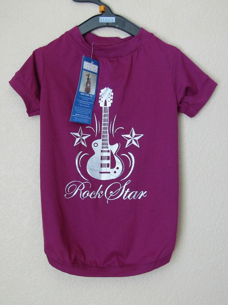Casual Corner "Rock Star" Canine Deep Raspberry Tee - Sz. L NWT