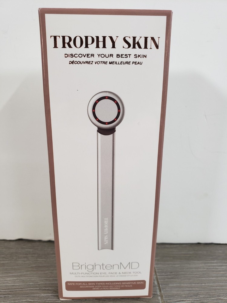 NEW SEALED Trophy Skin Brighten MD Multi Function Eye Face Neck Tool
