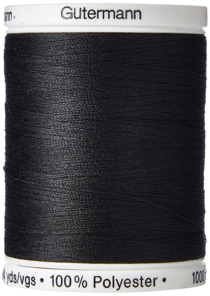 Gutermann Black Polyester Sew-All Thread 1000m Durable Sewing Thread