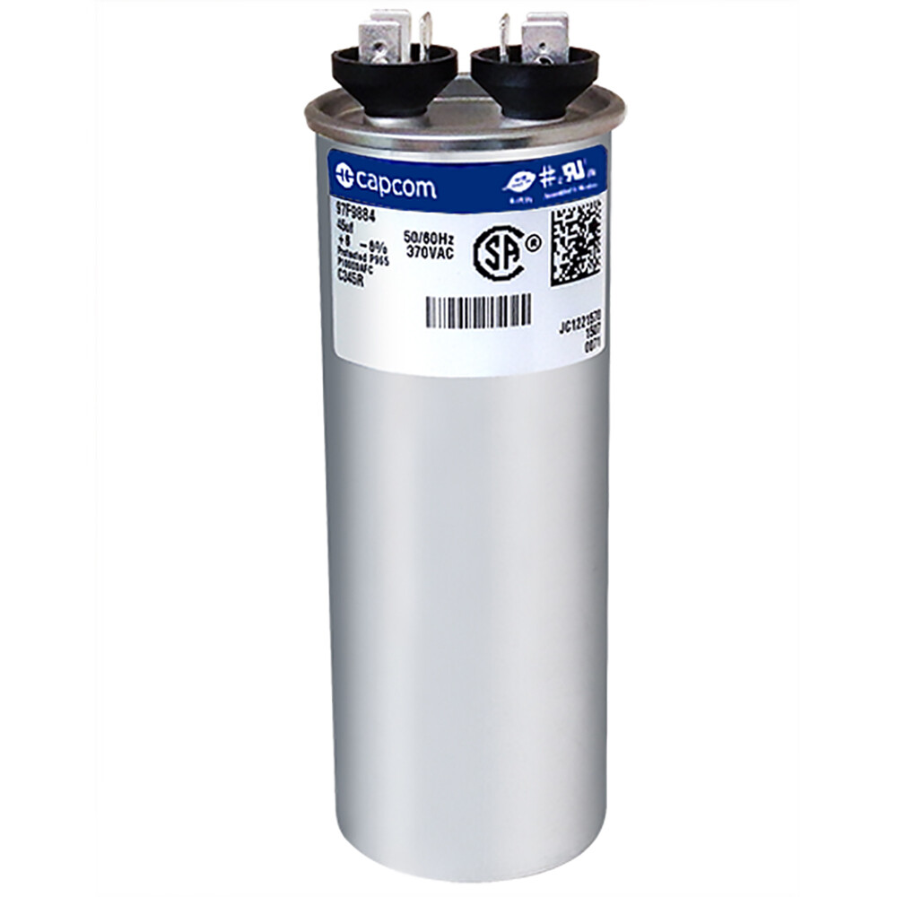 45 uf MFD x 370 VAC Round Run Capacitor - Compressor / Motor