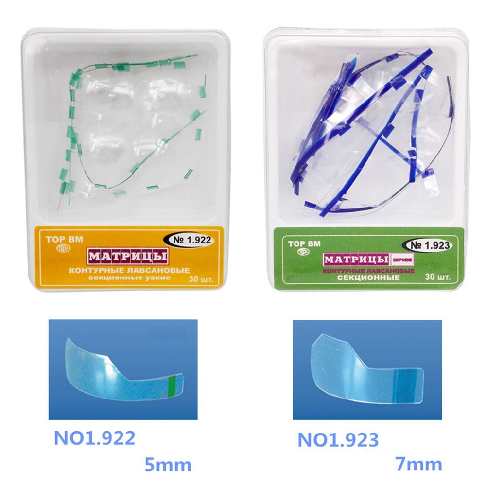60 Pcs Dental Matrix Transparent Sectional TOR VM Matrices Polyester Matrice L S
