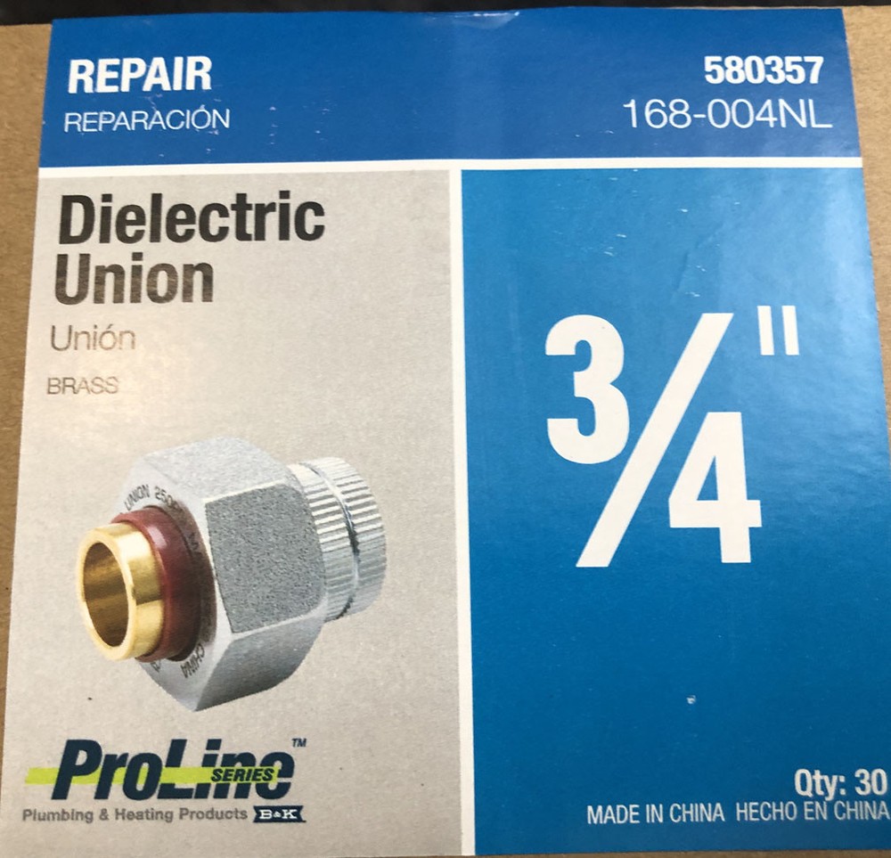 box of 30 ProLine Dielectric Union Fitting Lead-Free 168-004NL
