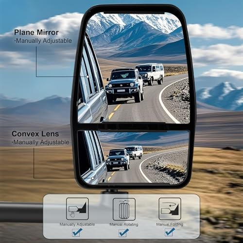 Passenger Side Tow Mirror Compatible with 2003-2017 Chevy Right Passenger Side