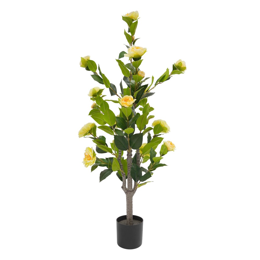 2 Pack Artificial Tea Rose Tree for Modern Home, Simulated Tea Rose Tree