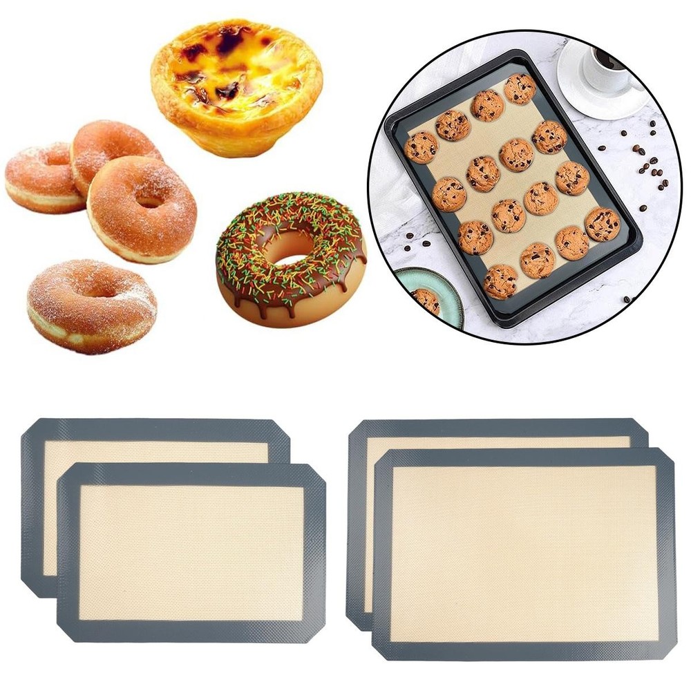 Silicone Nonstick Baking Mats 4 Pack Oven Tray and Dough Rolling Mats Set