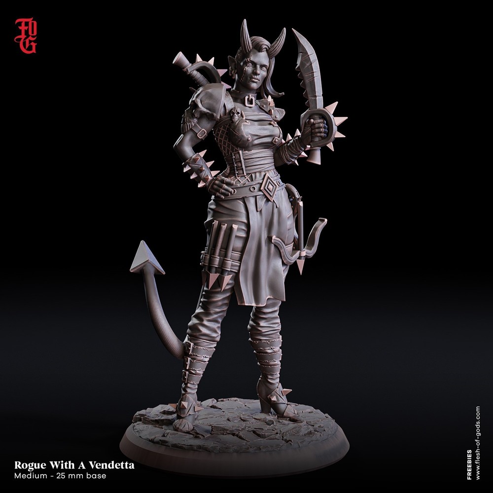 D&D Tiefling Rogue Mini 32mm Scale Mini TTRPG