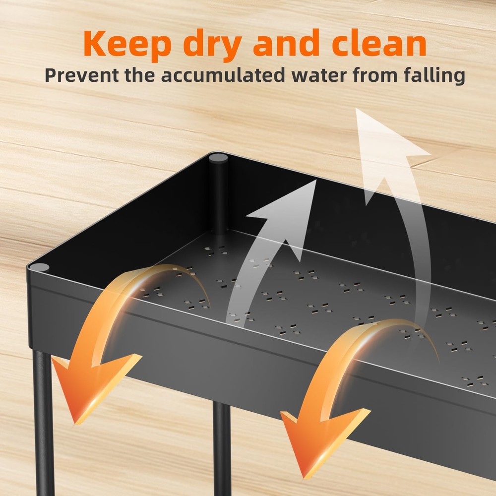 Under Sink Organizer 2 Pack, Sink Pull-Out Sliding Storage Cabinet, 2-Tier Un...