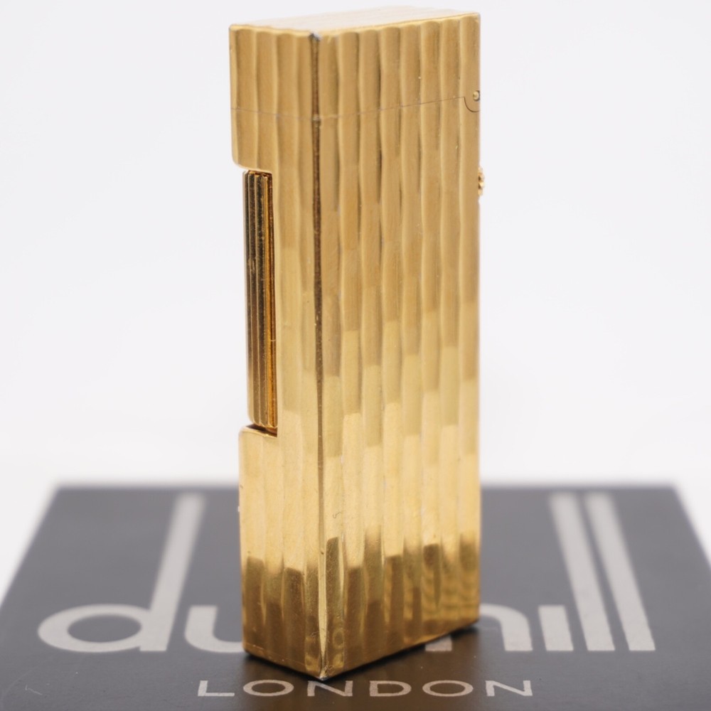 Dunhill Lighter Gold Bambo Pattern-Ultrasonically Cleaned_Working