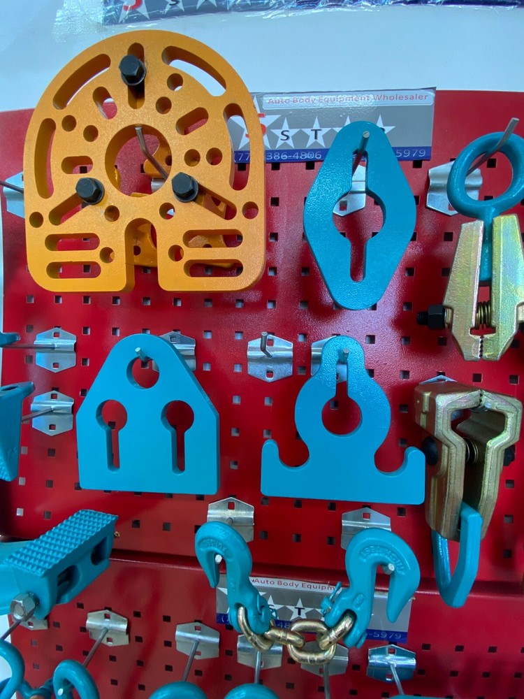 SET#72 HEAVY DUTY AUTO BODY FRAME MACHINE 25 PIECE PULLING TOOLS AND CLAMPS