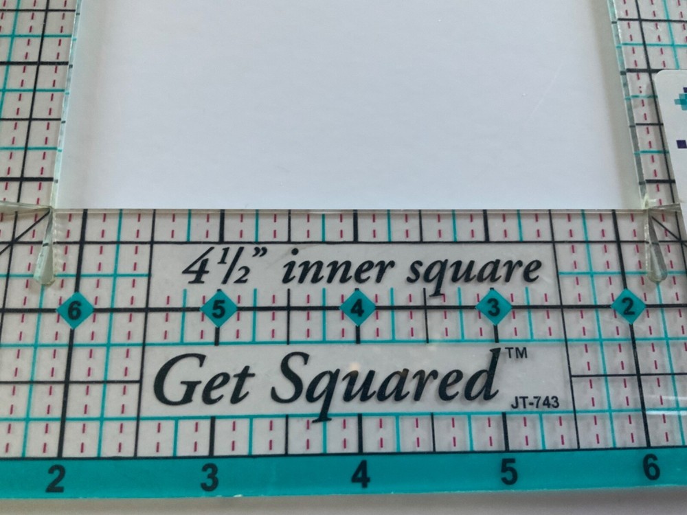 June Tailor 8.5" Outer 4.5" Inner Plastic Quilters Square Ruler