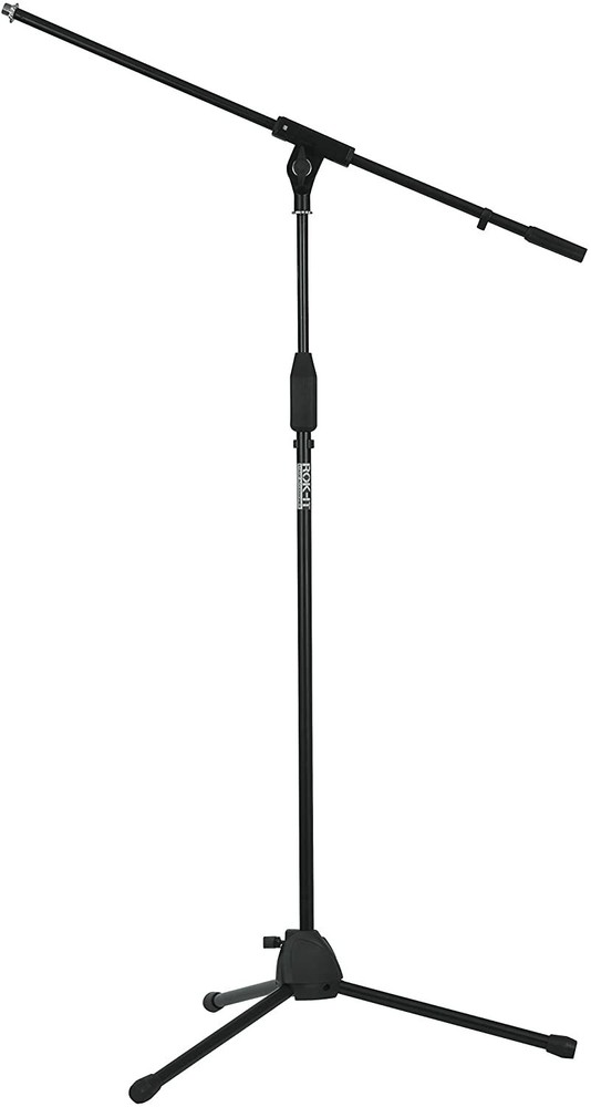 Rok-It Standard Microphone Stand with Fixed Boom Arm and Tripod Base