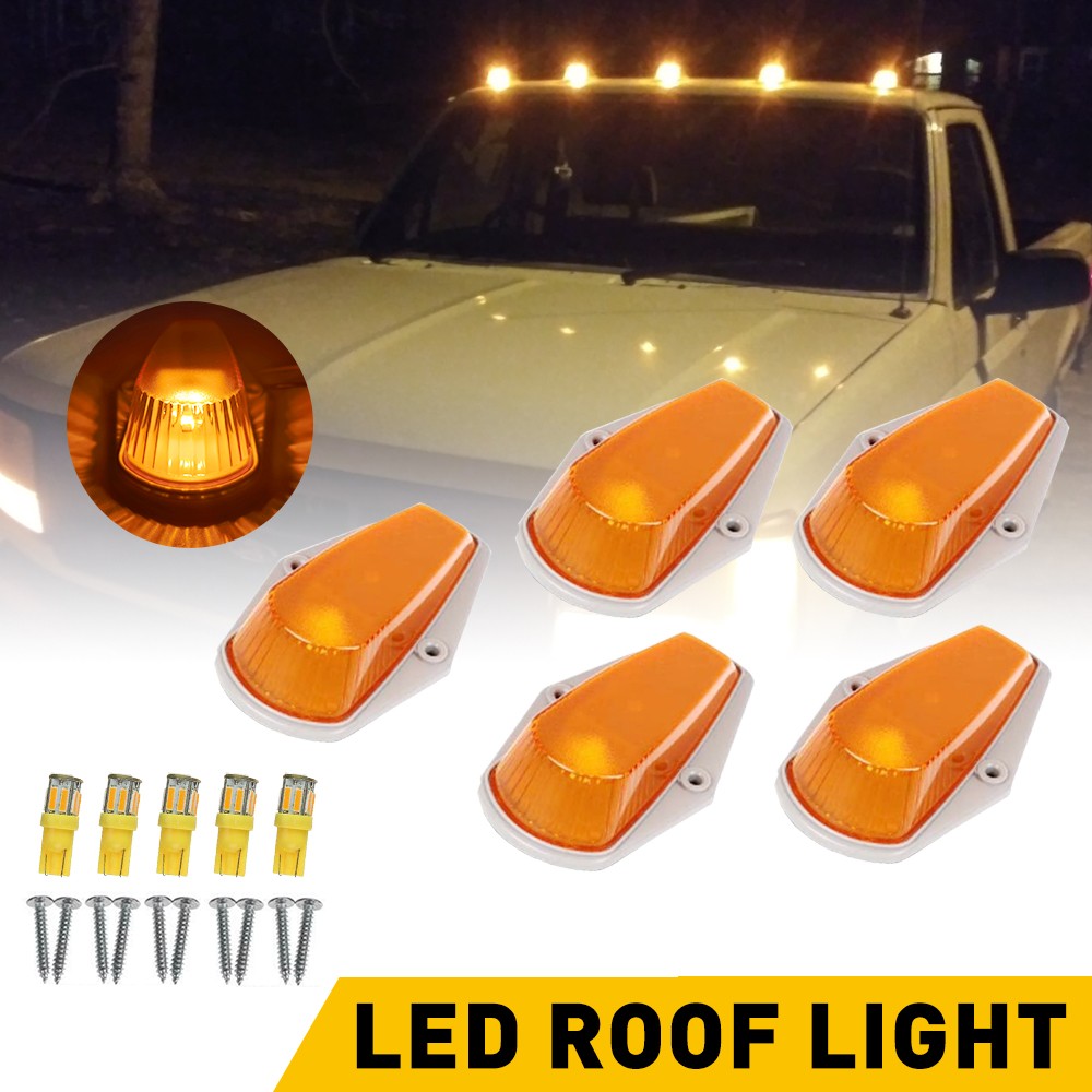 5Pcs For FORD F150 F350 Roof F250 1973-1997 Top Cab Lights Amber Marker Lights K