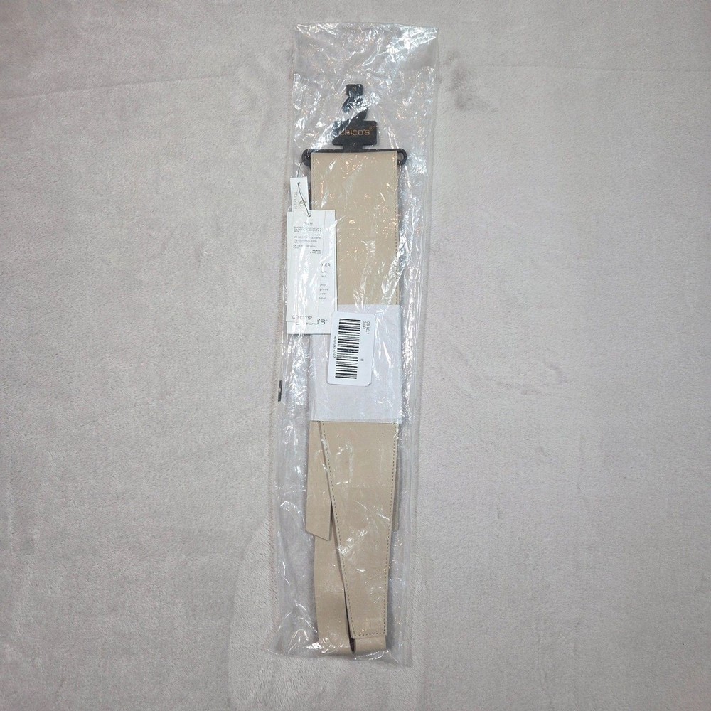 Chico’s Genuine Leather Reversible Obi Belt Sand Medium NWT 96” Wrap