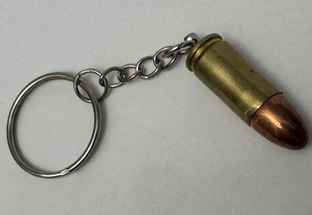 9mm Bullet Key Chain / Zipper Pull (Brass)