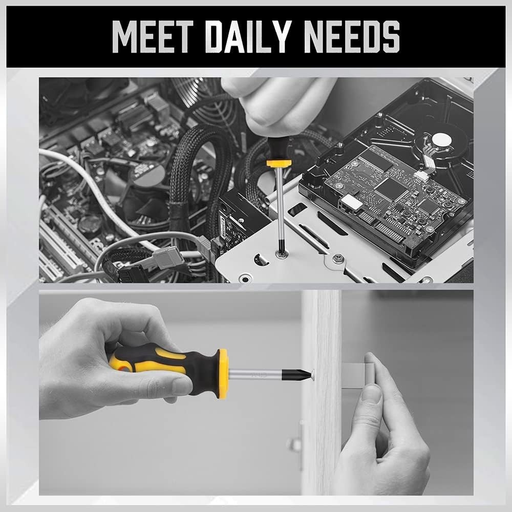 11-Pieces Magnetic Screwdriver Set 5 Phillips 5 Flat Head Tips Magnetizer Tool