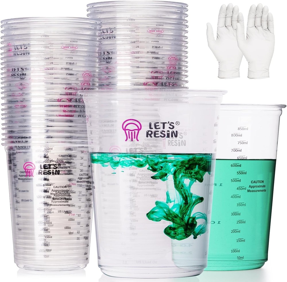 Epoxy Mixing Cups Kit, Plastic, 30ml Disposable Measuring Cups