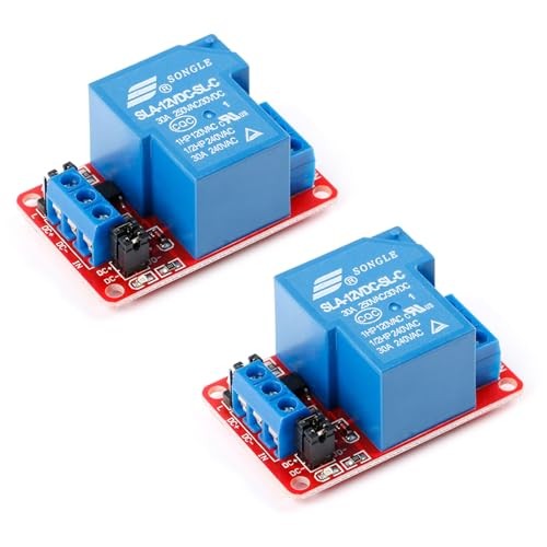 2Pcs 12V Relay Module 1-Channel 30A with Optocoupler Isolation Relay Module