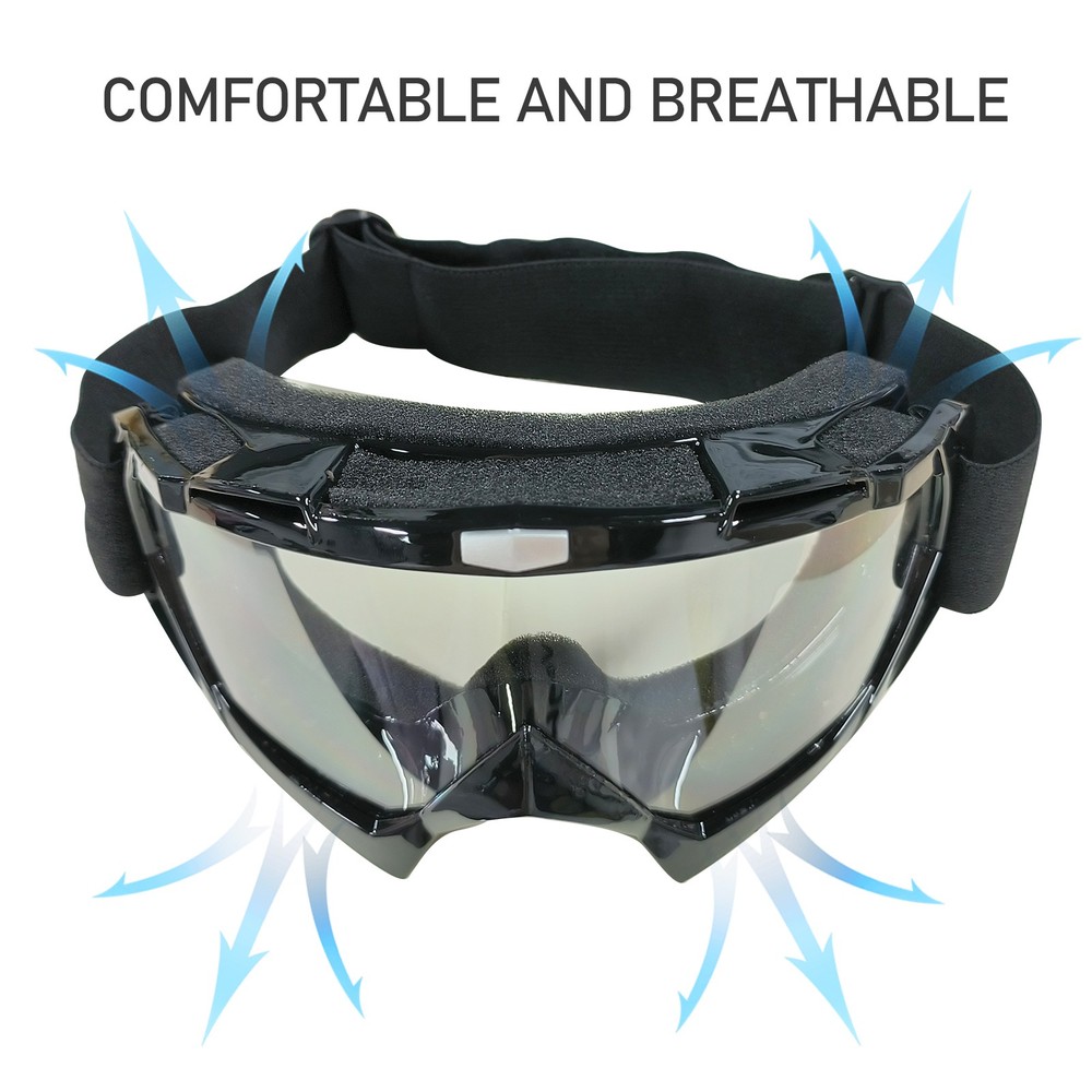 Motorcycle OTG Goggles Over Glasses Windproof Padded Riding ATV Adjustable Strap