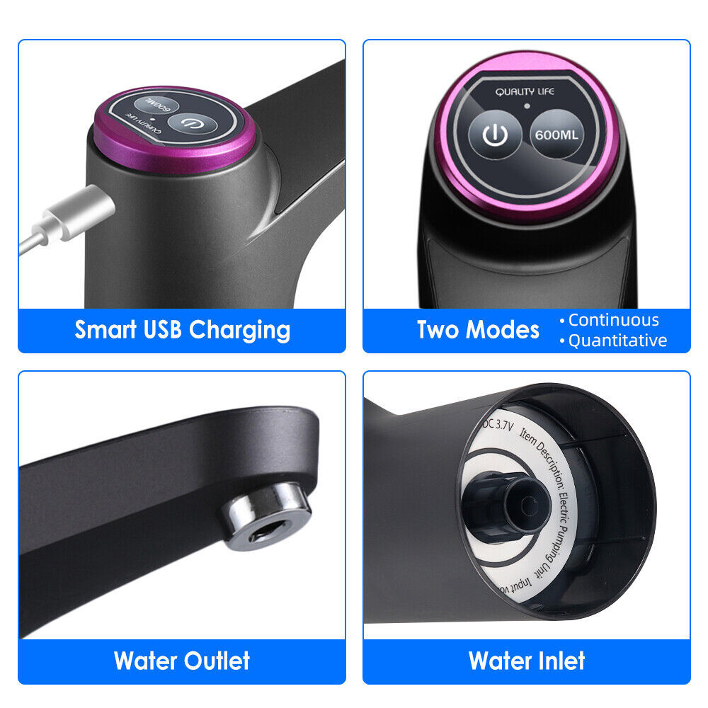 Universal 5 Gallon Water Bottle Switch Pump Electric Automatic Jug Dispenser USB