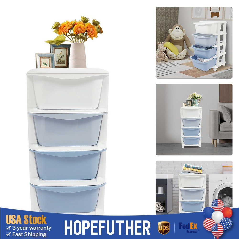 4-Tier Gradient Toy Organizer with Wheels - Durable & Stylish Storage Solution