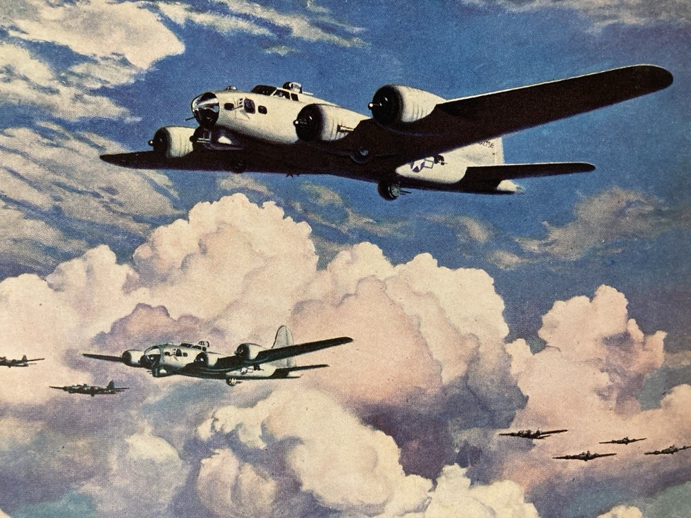1945 Studebaker Print Ad Wartime Builder Wright Cyclone Engines Flying Fortress