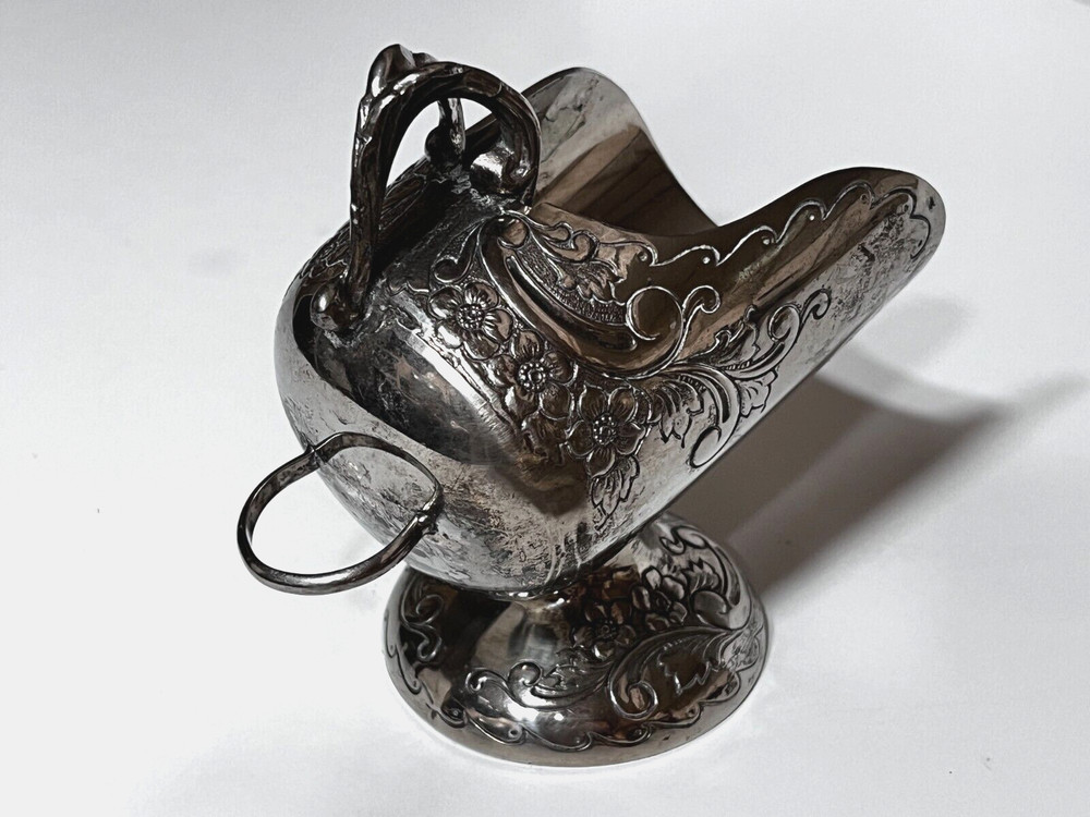 Vintage Silverplate Scuttle Sugar Bowl Scoop Sugar Server