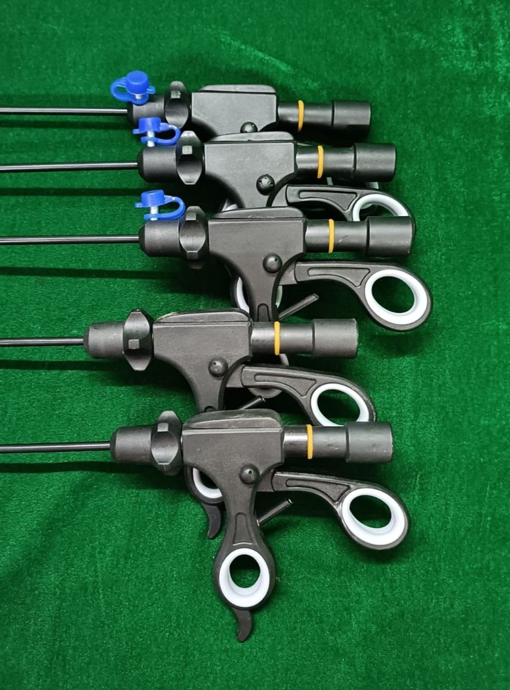 5pc Laparoscopic Bipolar Forceps & Sealer Cutter 5mmx330mm with Cable Reusable
