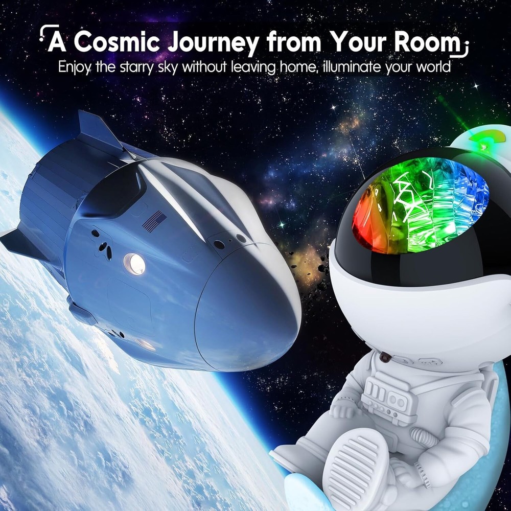 Astronaut Galaxy Projector Star Night Light with Timer & Remote, Room Decor Gift