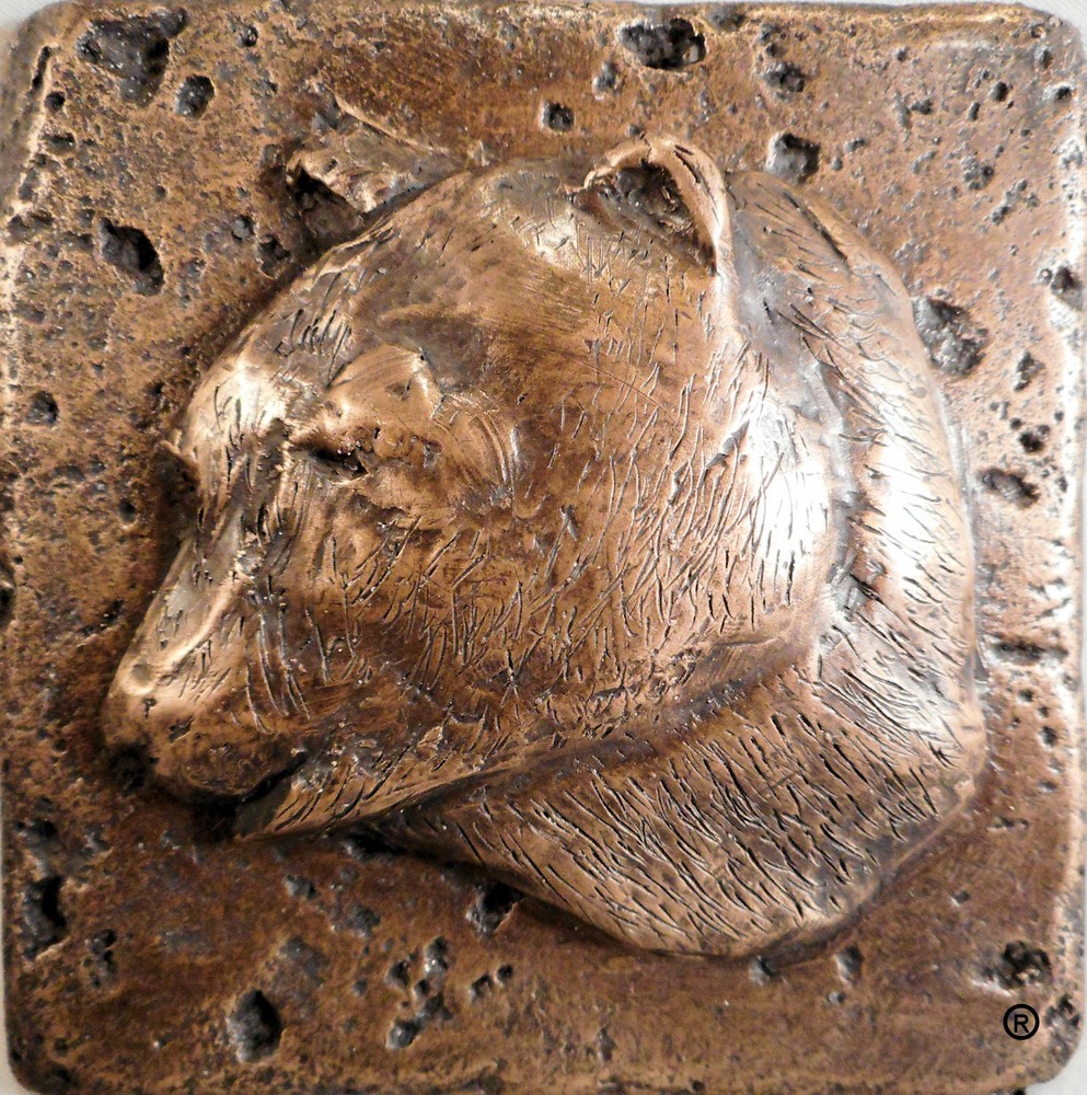 Bronze Wildlife (Bear) 4"x4" Decorative Wall Tile