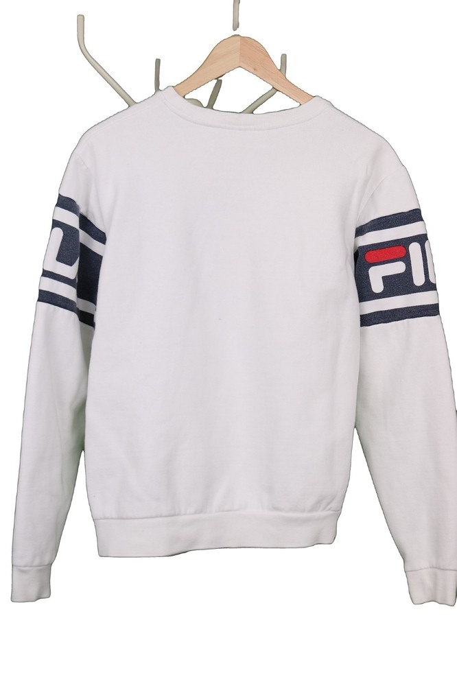 Fila Jumper White Cotton PullOver Medium M 38-40 in