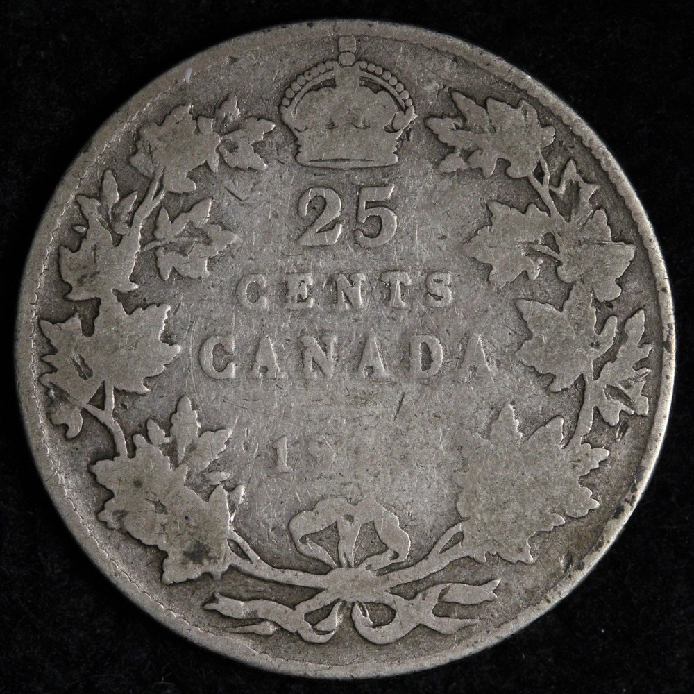 1915 Canada SILVER Twenty Five Cents E339 VRICH